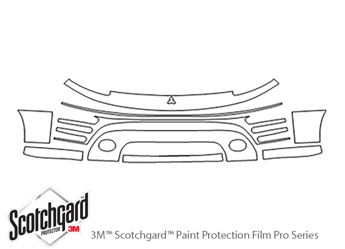 Mitsubishi Eclipse 2003-2005 3M Clear Bra Bumper Paint Protection Kit Diagram