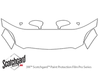 Mitsubishi Eclipse 2006-2012 3M Clear Bra Hood Paint Protection Kit Diagram