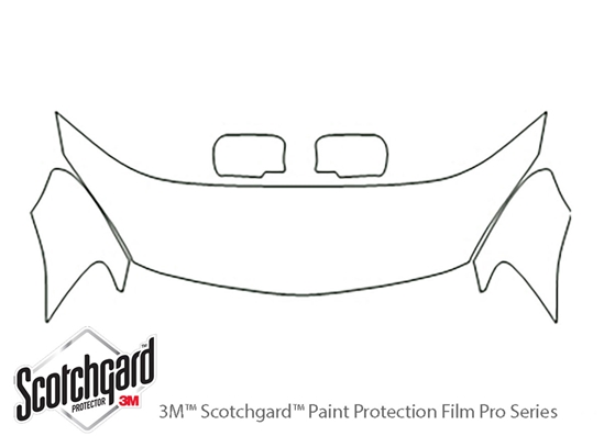 Mitsubishi Lancer 2004-2006 3M Clear Bra Hood Paint Protection Kit Diagram
