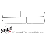 Mitsubishi Raider 2006-2009 3M Clear Bra Door Cup Paint Protection Kit Diagram