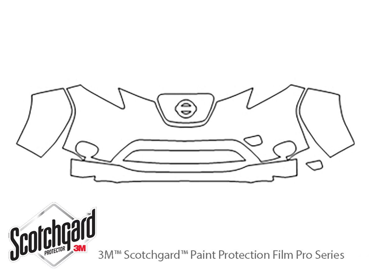 Nissan Leaf 2011-2017 3M Clear Bra Bumper Paint Protection Kit Diagram