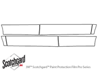 Nissan Pathfinder 2017-2020 3M Clear Bra Door Cup Paint Protection Kit Diagram