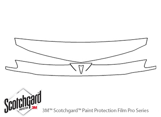 Pontiac Aztek 2001-2005 3M Clear Bra Hood Paint Protection Kit Diagram