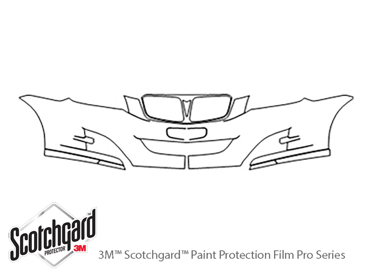 Pontiac G3 2009-2009 3M Clear Bra Bumper Paint Protection Kit Diagram