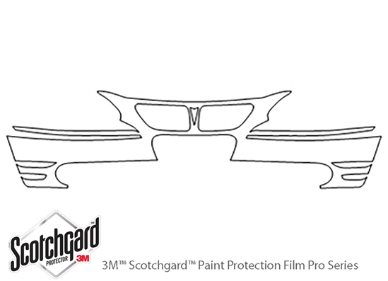 Pontiac Grand Am 1999-2003 3M Clear Bra Bumper Paint Protection Kit Diagram