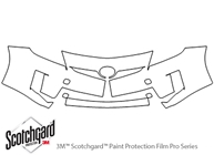 Toyota Prius 2010-2012 3M Clear Bra Bumper Paint Protection Kit Diagram