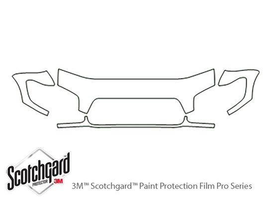 Toyota Sequoia 2001-2004 3M Clear Bra Hood Paint Protection Kit Diagram