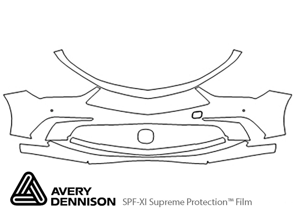 Acura RLX 2018-2020 Avery Dennison Clear Bra Bumper Paint Protection Kit Diagram