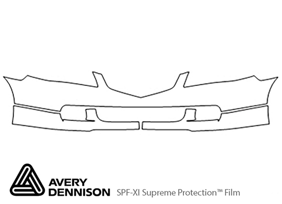 Acura TSX 2004-2005 Avery Dennison Clear Bra Bumper Paint Protection Kit Diagram
