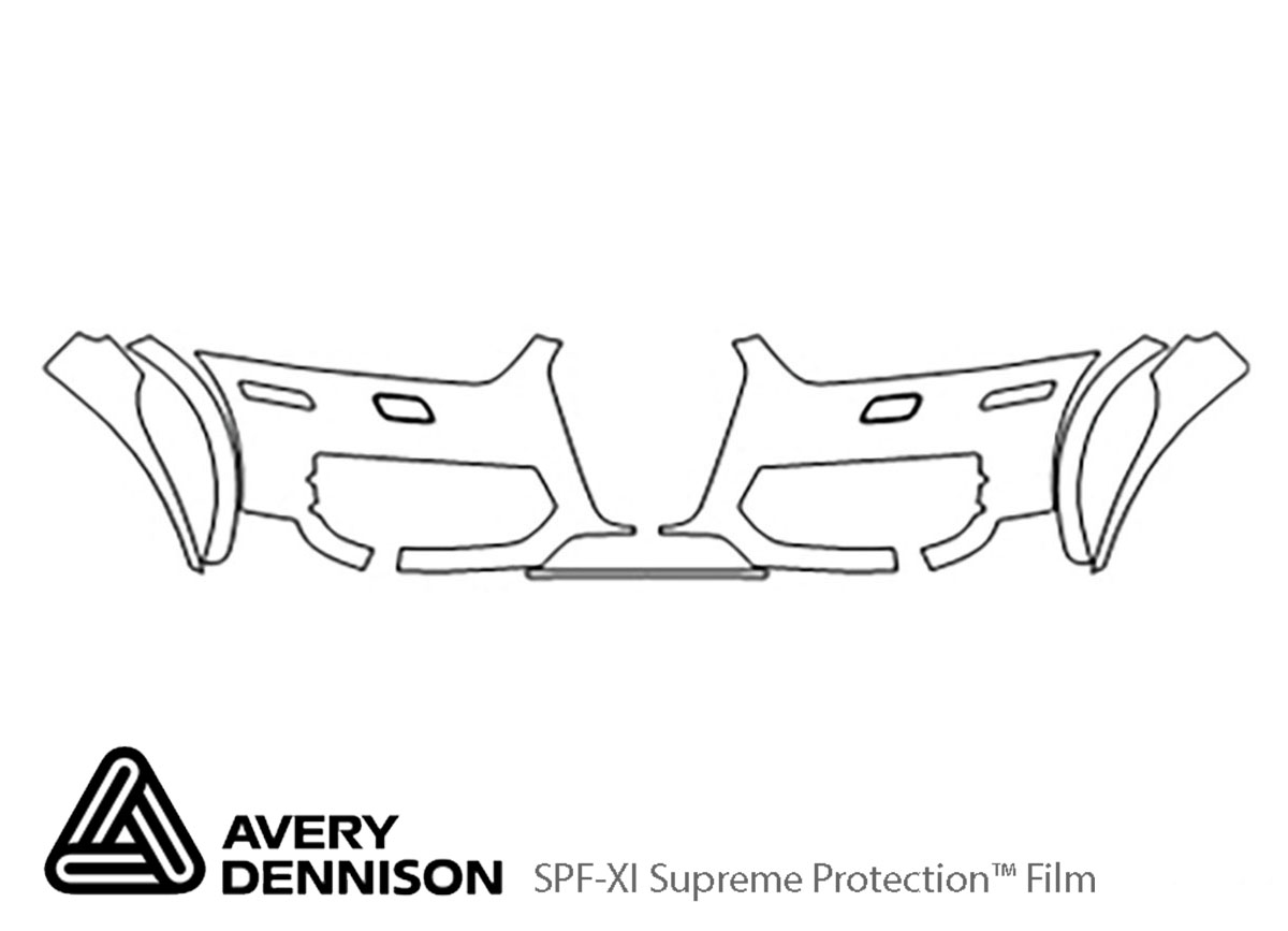 Audi Q3 2015-2015 Avery Dennison Clear Bra Bumper Paint Protection Kit Diagram