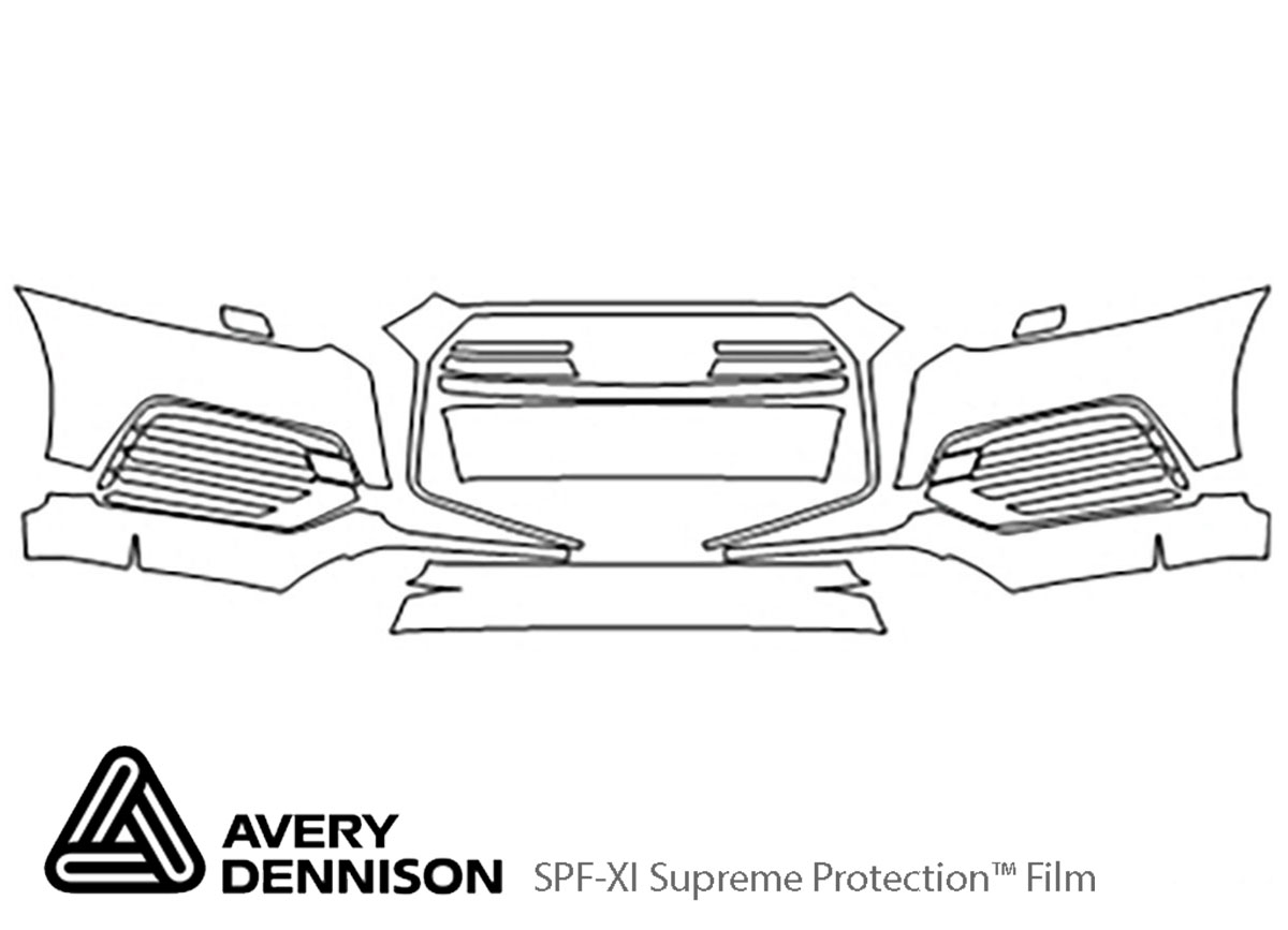 Audi Q3 2016-2018 Avery Dennison Clear Bra Bumper Paint Protection Kit Diagram