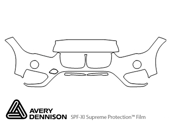 BMW X1 2016-2022 Avery Dennison Clear Bra Bumper Paint Protection Kit Diagram