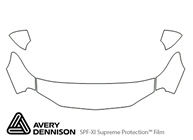 Chevrolet Camaro 1998-2002 Avery Dennison Clear Bra Hood Paint Protection Kit Diagram