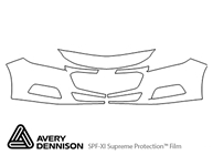 Chevrolet Malibu 2014-2015 Avery Dennison Clear Bra Bumper Paint Protection Kit Diagram
