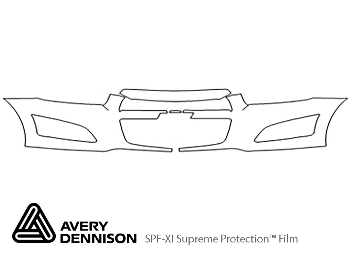 Chevrolet Sonic 2012-2016 Avery Dennison Clear Bra Bumper Paint Protection Kit Diagram