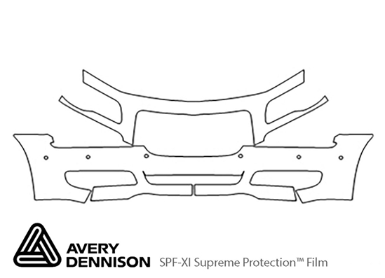 Chrysler 300 2011-2014 Avery Dennison Clear Bra Bumper Paint Protection Kit Diagram