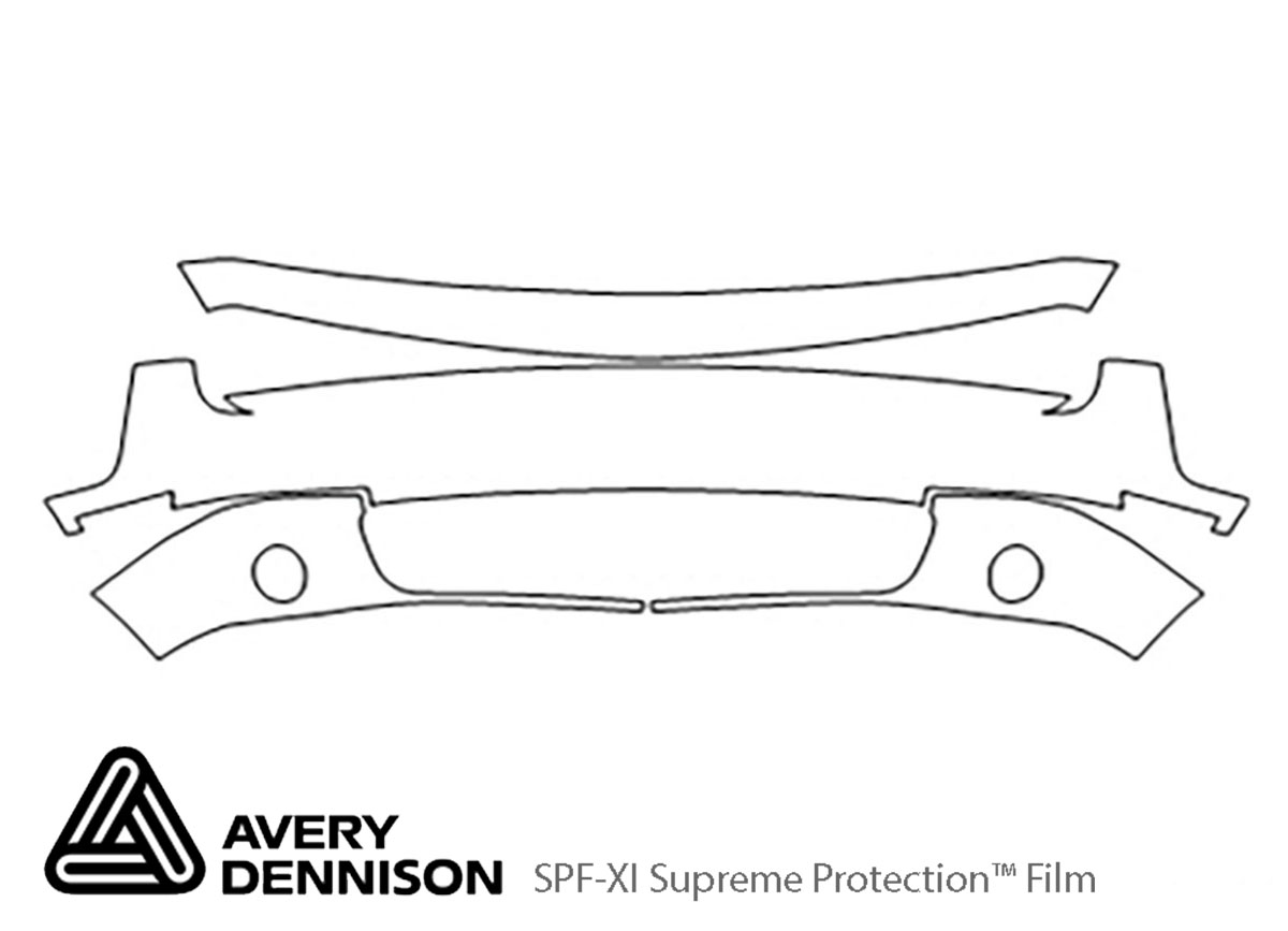 Dodge Challenger 2015-2023 Avery Dennison Clear Bra Bumper Paint Protection Kit Diagram