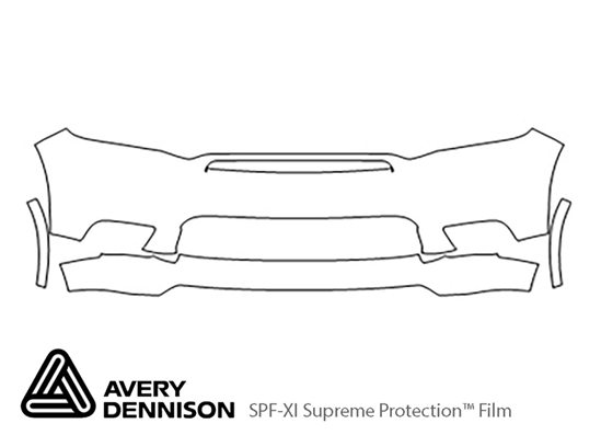 Dodge Durango 2018-2023 Avery Dennison Clear Bra Bumper Paint Protection Kit Diagram
