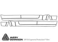 Dodge Ram 2019-2024 Avery Dennison Clear Bra Rocker Paint Protection Kit Diagram