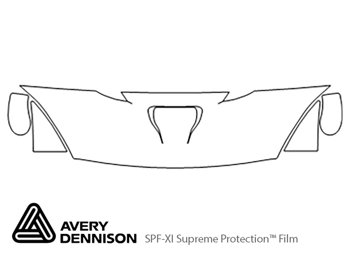 Dodge Viper 2013-2017 Avery Dennison Clear Bra Hood Paint Protection Kit Diagram