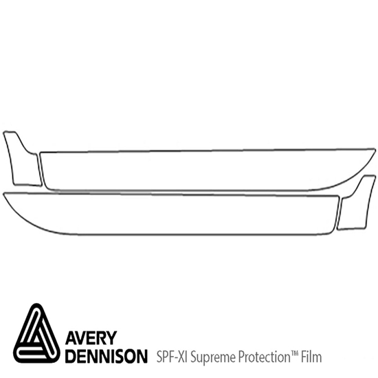 Fiat 500 2012-2017 Avery Dennison Clear Bra Door Cup Paint Protection Kit Diagram