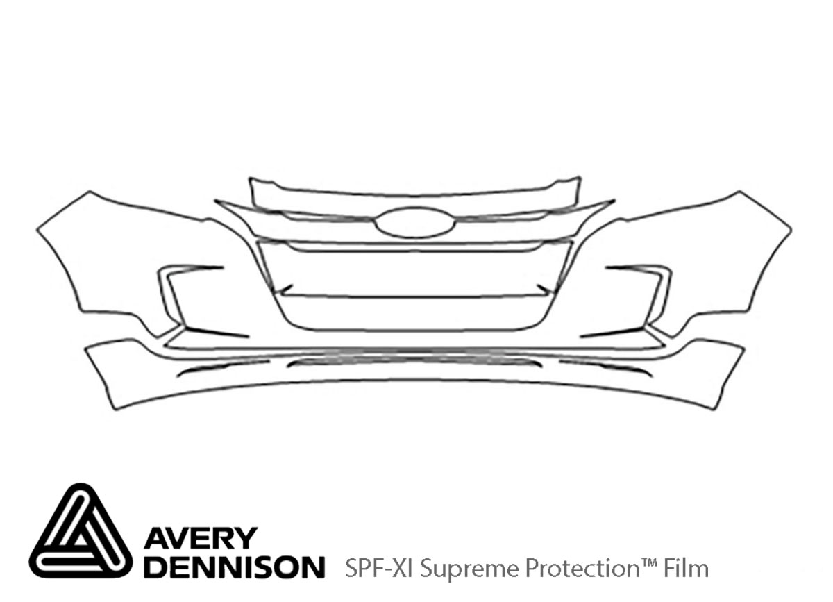 Ford Edge 2011-2014 Avery Dennison Clear Bra Bumper Paint Protection Kit Diagram