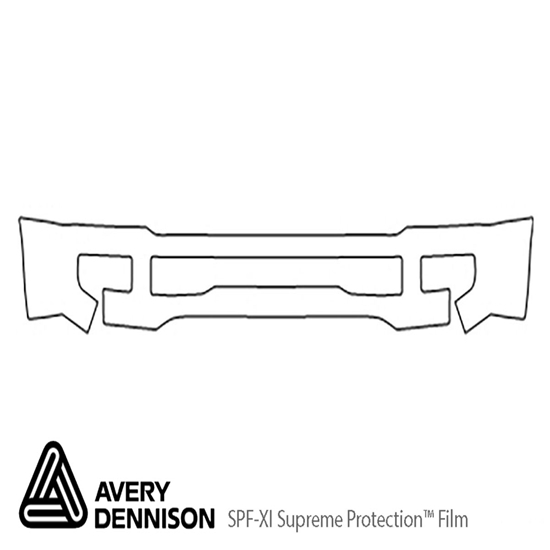 Ford F-450 2017-2021 Avery Dennison Clear Bra Bumper Paint Protection Kit Diagram