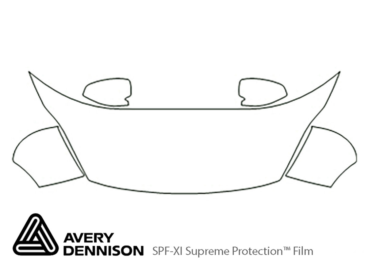 Ford Fiesta 2011-2013 Avery Dennison Clear Bra Hood Paint Protection Kit Diagram