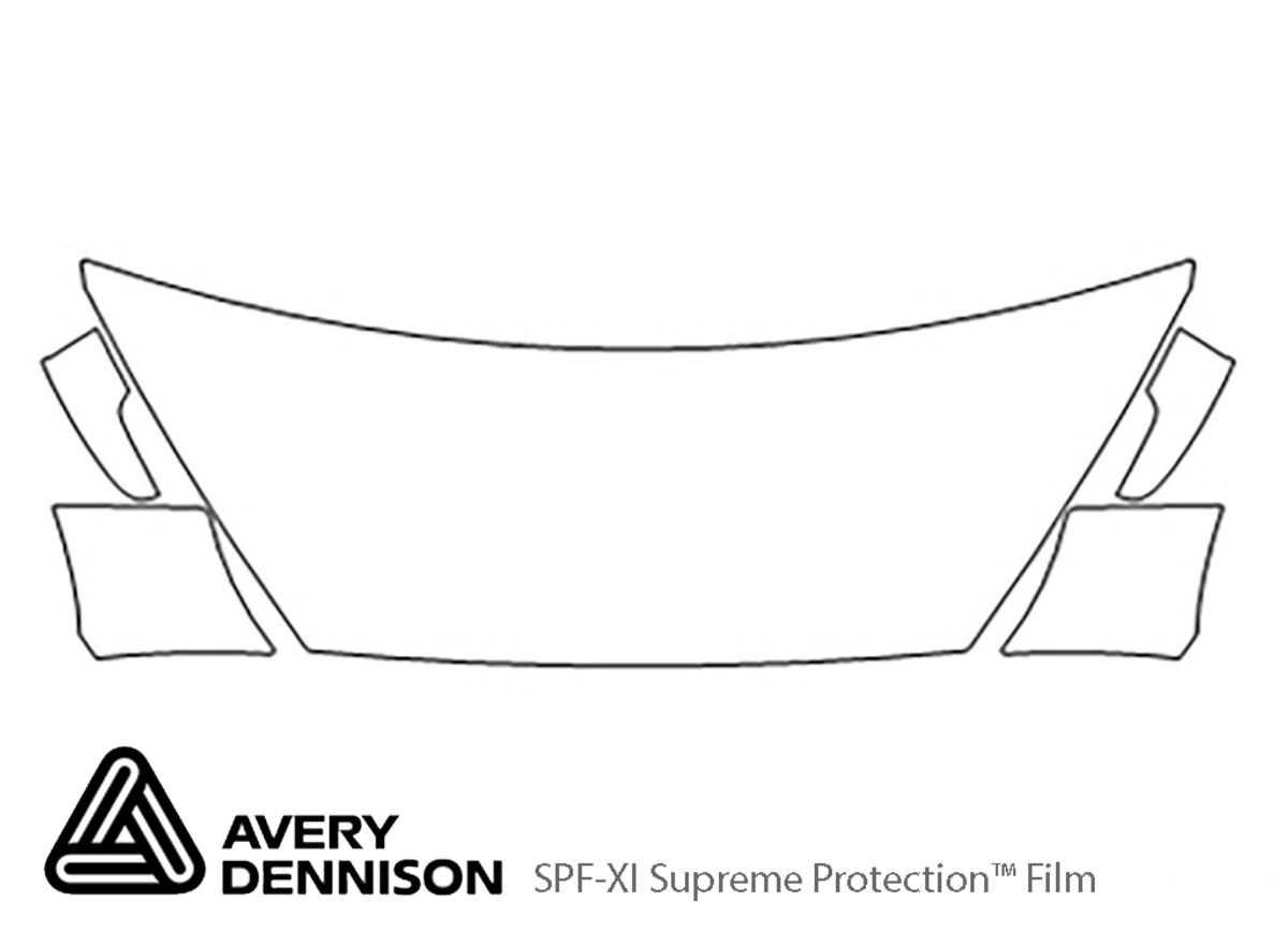 Ford Focus 2015-2018 Avery Dennison Clear Bra Hood Paint Protection Kit Diagram