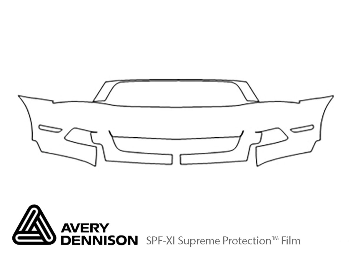 Ford Mustang 2010-2012 Avery Dennison Clear Bra Bumper Paint Protection Kit Diagram