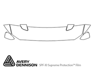 Ford Mustang 2015-2017 Avery Dennison Clear Bra Hood Paint Protection Kit Diagram