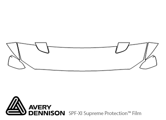 Ford Mustang 2015-2017 Avery Dennison Clear Bra Hood Paint Protection Kit Diagram