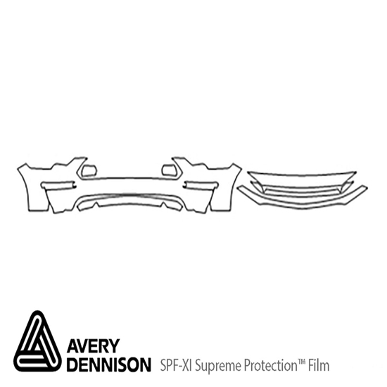 Ford Mustang 2018-2023 Avery Dennison Clear Bra Bumper Paint Protection Kit Diagram