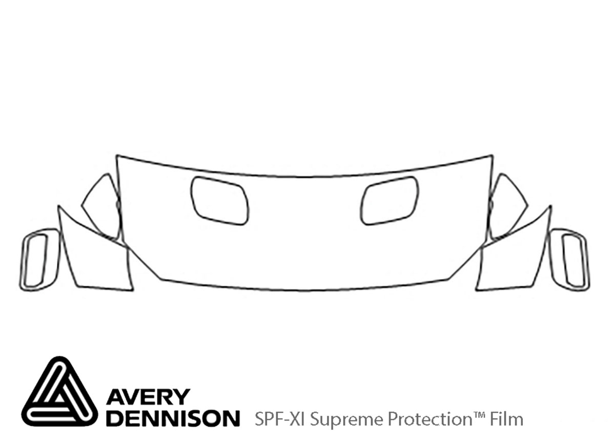 Ford Mustang 2018-2023 Avery Dennison Clear Bra Hood Paint Protection Kit Diagram