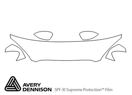 Ford Taurus 2000-2003 Avery Dennison Clear Bra Hood Paint Protection Kit Diagram