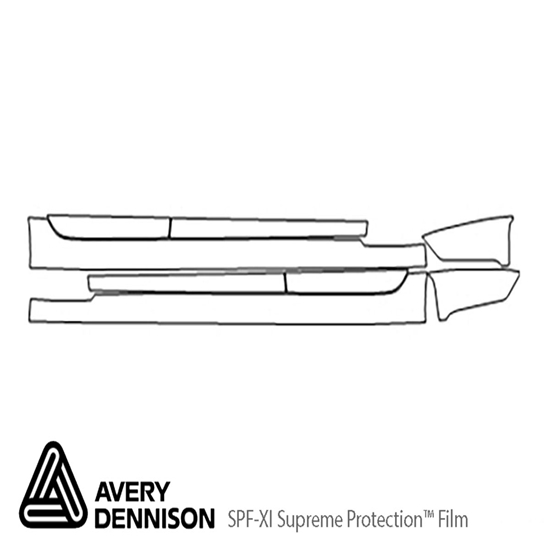 Genesis G70 2019-2021 Avery Dennison Clear Bra Door Cup Paint Protection Kit Diagram