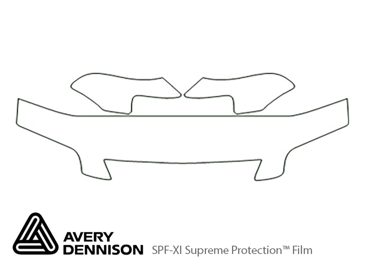 Honda Odyssey 1995-1998 Avery Dennison Clear Bra Hood Paint Protection Kit Diagram