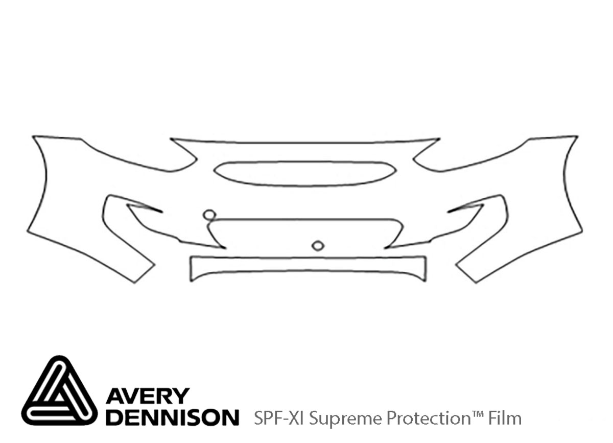 Hyundai Accent 2012-2017 Avery Dennison Clear Bra Bumper Paint Protection Kit Diagram