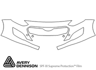Hyundai Elantra 2014-2016 Avery Dennison Clear Bra Bumper Paint Protection Kit Diagram
