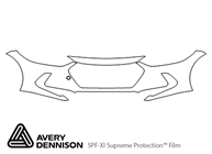 Hyundai Elantra 2017-2018 Avery Dennison Clear Bra Bumper Paint Protection Kit Diagram