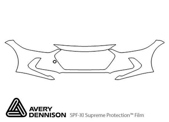 Hyundai Elantra 2017-2018 Avery Dennison Clear Bra Bumper Paint Protection Kit Diagram
