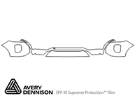 Hyundai Palisade 2020-2022 Avery Dennison Clear Bra Bumper Paint Protection Kit Diagram