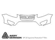Hyundai Santa Fe 2010-2012 Avery Dennison Clear Bra Bumper Paint Protection Kit Diagram
