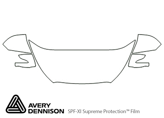 Hyundai Tucson 2010-2015 Avery Dennison Clear Bra Hood Paint Protection Kit Diagram