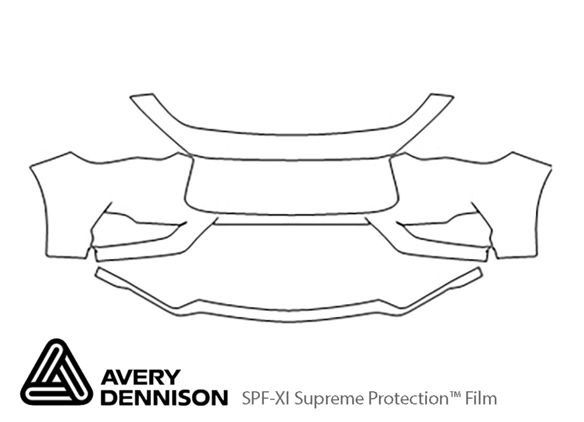 Infiniti Q60 2017-2022 Avery Dennison Clear Bra Bumper Paint Protection Kit Diagram