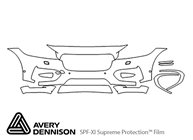 Jaguar F-Pace 2017-2018 Avery Dennison Clear Bra Bumper Paint Protection Kit Diagram