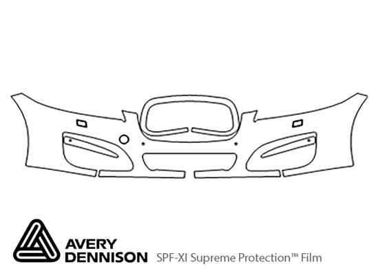 Jaguar XF XFR 2013-2013 Avery Dennison Clear Bra Bumper Paint Protection Kit Diagram