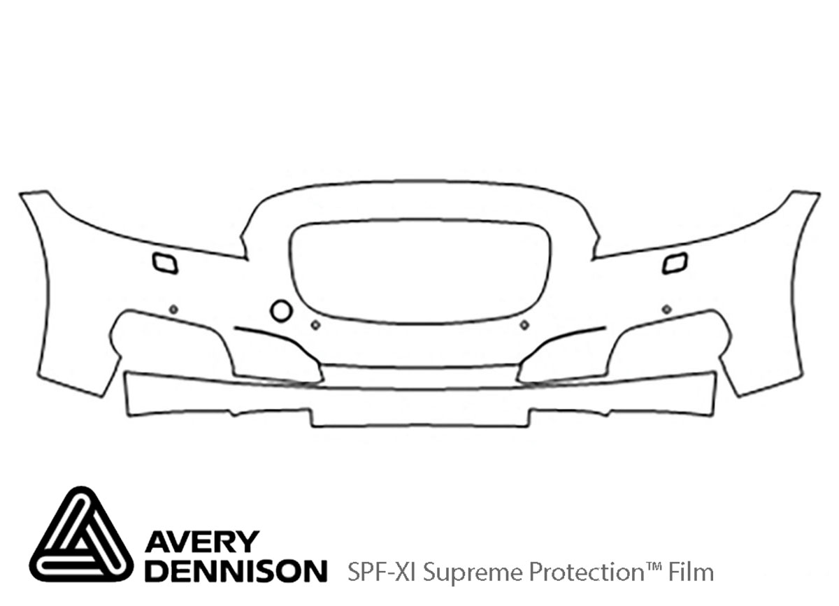Jaguar XJ 2014-2015 Avery Dennison Clear Bra Bumper Paint Protection Kit Diagram