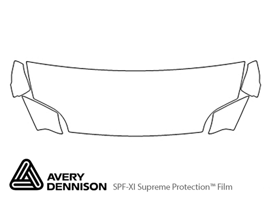 Jaguar XK-Type 2012-2015 Avery Dennison Clear Bra Hood Paint Protection Kit Diagram