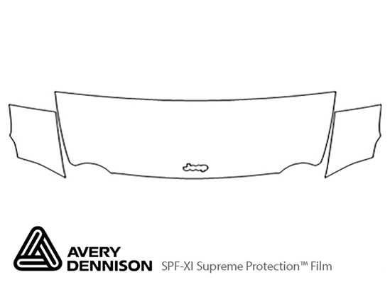 Jeep Compass 2007-2010 Avery Dennison Clear Bra Hood Paint Protection Kit Diagram